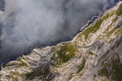 High angle view of volcanic mountain