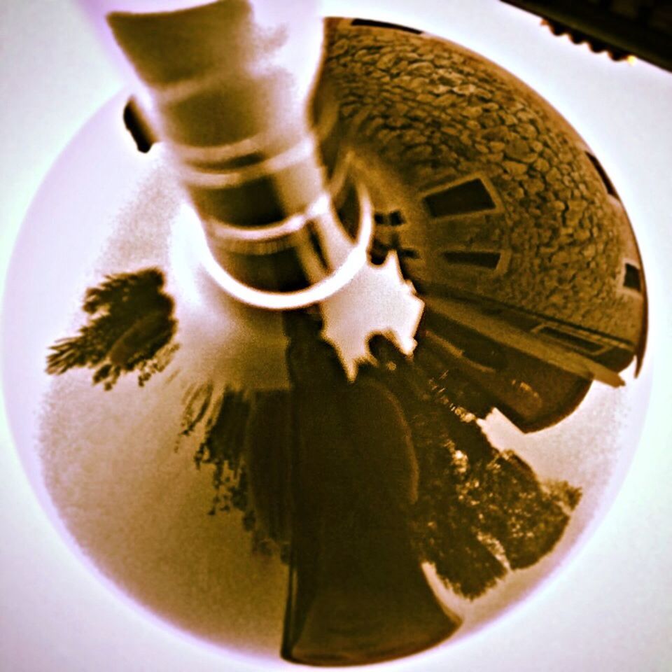 indoors, close-up, still life, drink, food and drink, metal, high angle view, table, refreshment, no people, container, plate, metallic, focus on foreground, day, reflection, spoon, selective focus, equipment, coffee cup