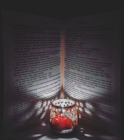 Close-up of books on table