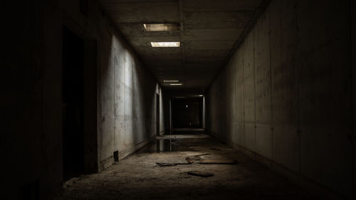 Empty corridor in abandoned building