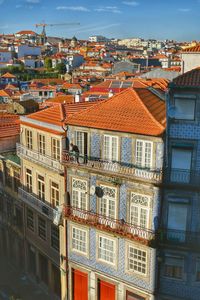 High angle view of buildings in city - porto