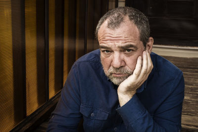 Portrait of man wearing mask