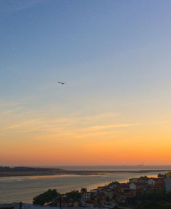 Scenic view of sea at sunset