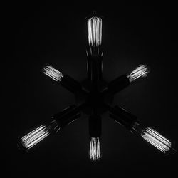 Low angle view of illuminated light bulb