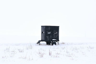 Close-up of car on snow