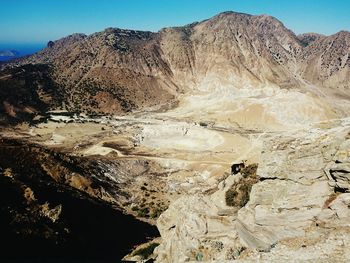 Scenic view of mountains during sunny day