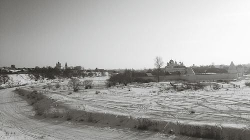 Panoramic view of landscape against clear sky