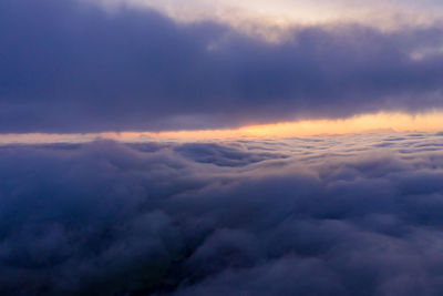 Low angle view of cloudscape against sky during sunset