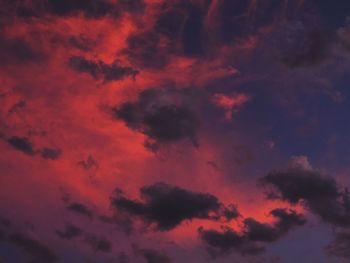 Low angle view of orange sky