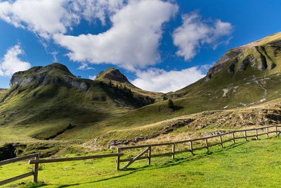Impressive mountain landscape, blue sky, piani eterni, dolomiti bellunesi national park, italy