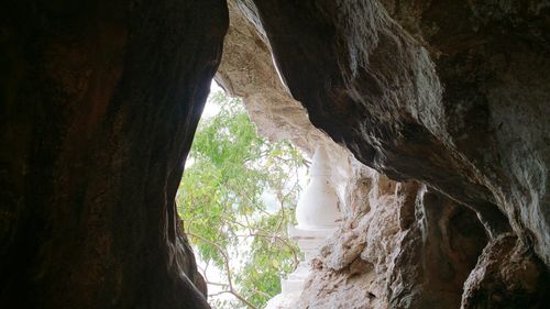 Low angle view of rock formation