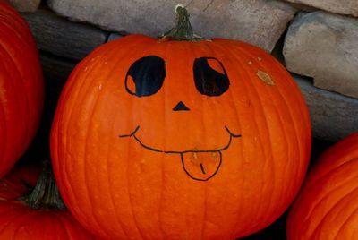 Close-up of pumpkin on pumpkins