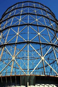 Low angle view of built structure against blue sky