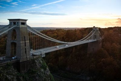 Bridge against sky during sunset