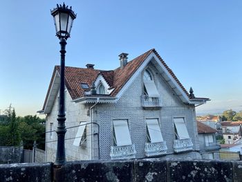 Low angle view of building against clear sky