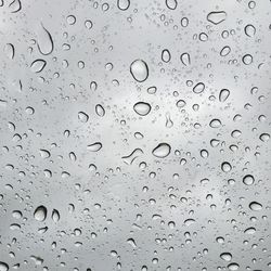 Close-up of water drops on glass