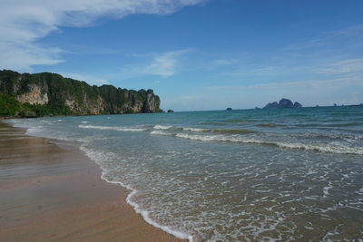 Scenic view of beach against sky