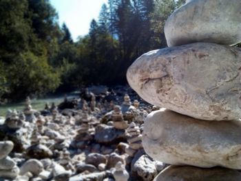 Stack of stones on rocks