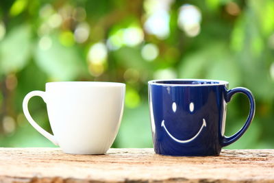 Close-up of coffee cup on table