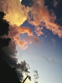 Low angle view of sky at sunset