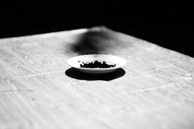 High angle view of dessert on table