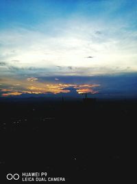 Aerial view of sky at sunset