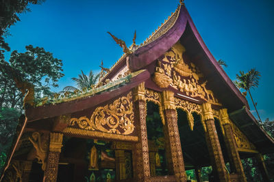 Low angle view of traditional building against sky