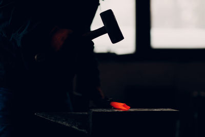 Cropped image of man working at home