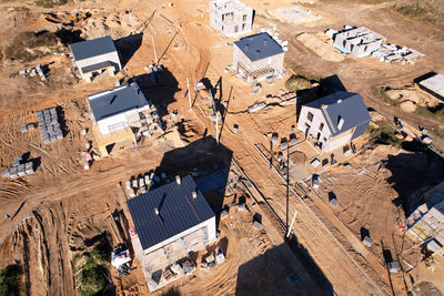 High angle view of buildings