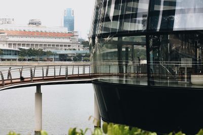 Reflection of buildings on glass window