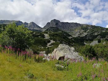 Scenic view of mountains against sky