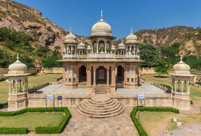 Temple against clear sky