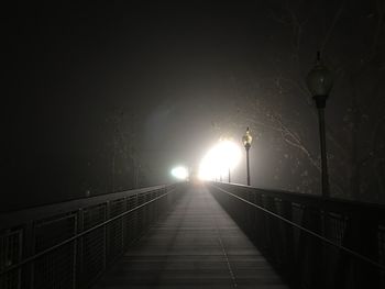 Illuminated street lights at night