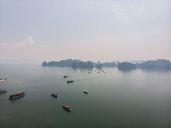 High angle view of sea against sky in vietnam