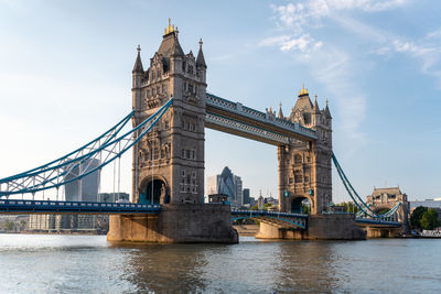 View of bridge over river against sky