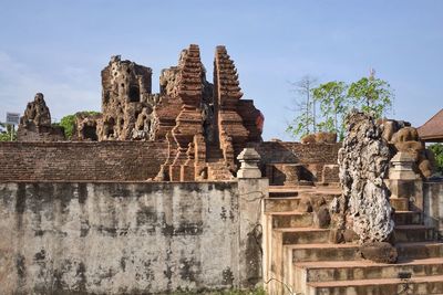 Low angle view of old temple