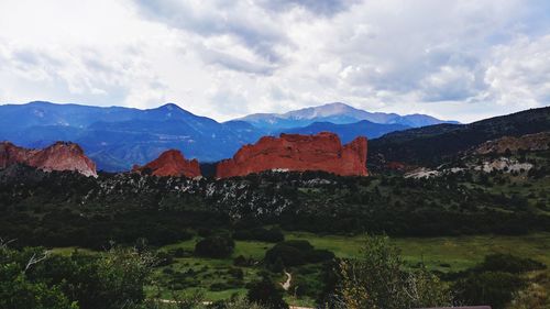 Scenic view of mountains against sky