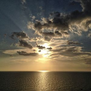 Scenic view of sea at sunset