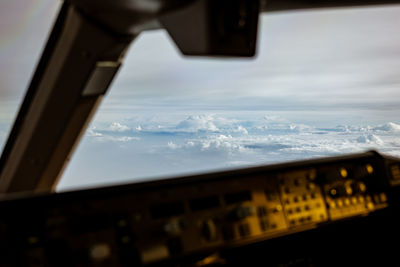 Scenic view of sky seen through window