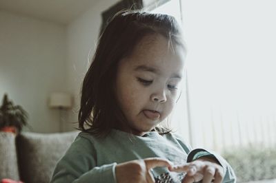 Portrait of girl looking at camera