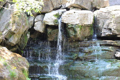 Scenic view of waterfall