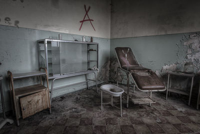 Interior of abandoned dentist office