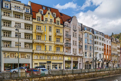 Buildings against sky in city