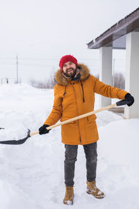 Man skiing on snow