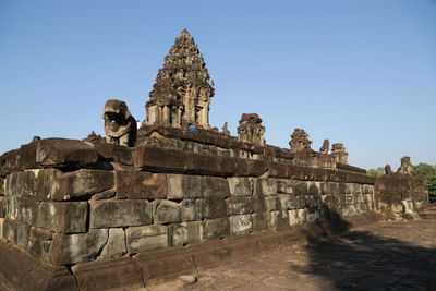 Old ruins of building against clear sky