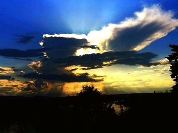 Silhouette of landscape at sunset