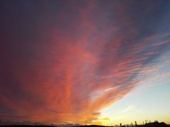 Low angle view of dramatic sky during sunset