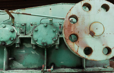 Close-up of old rusty train