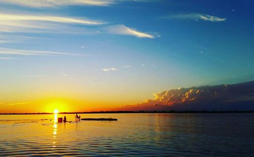 Scenic view of sunset over sea