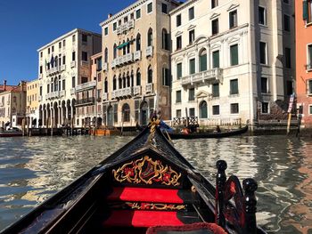 View of boats in canal